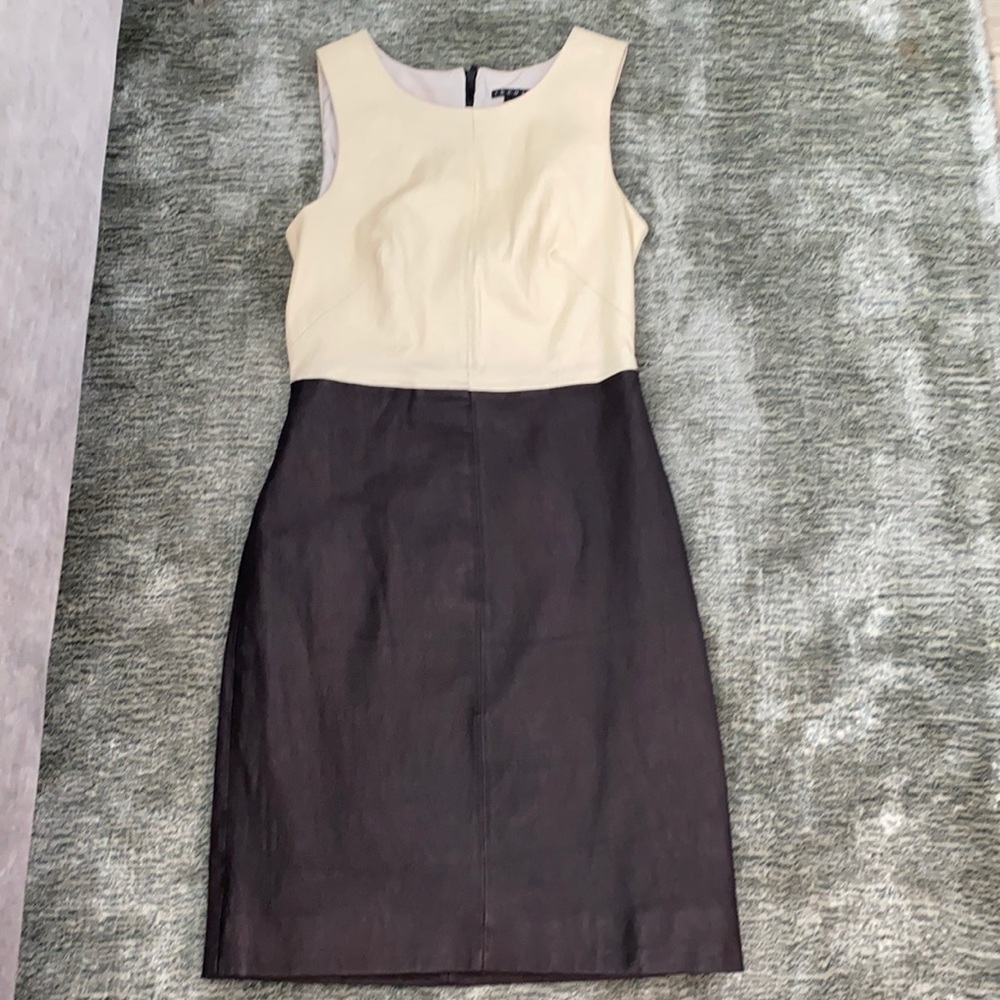Theory two color leather dress